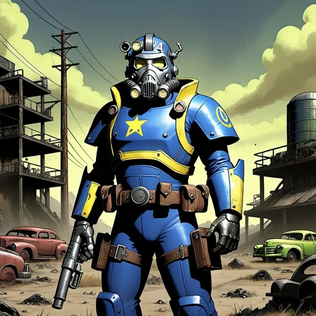 Prompt: Fallout Game in the style of DC comics art