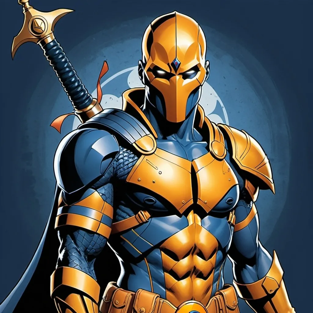 Prompt: Dr.Fate Deathstroke Crossover in the style of DC comics art