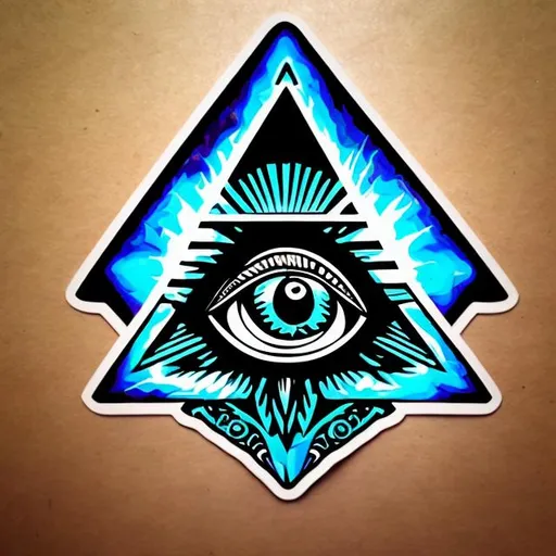 Prompt: sticker art, less detail, eye of illuminati, eye of providence

