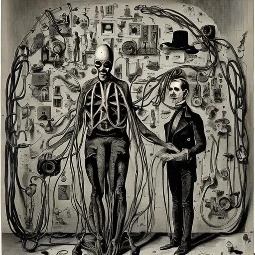 Prompt: wired freakshow from the 19th century