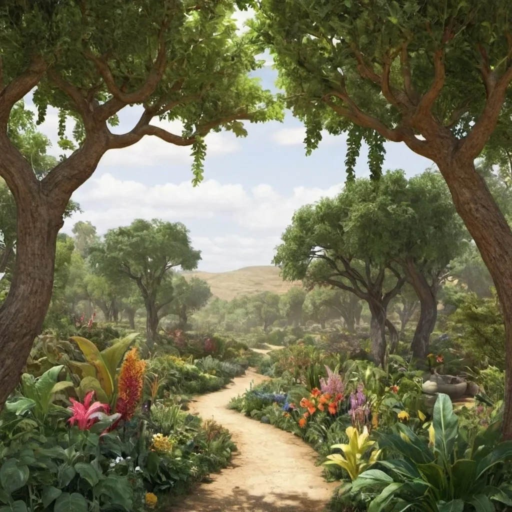 Prompt: Generate an image of the Bible's Garden of Eden