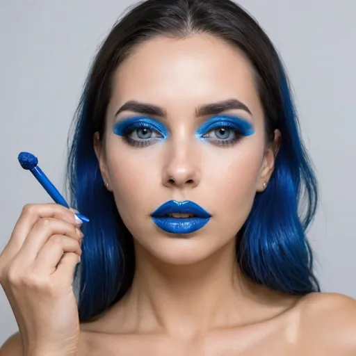 Prompt: mulher linda com seios fartos e batom azul