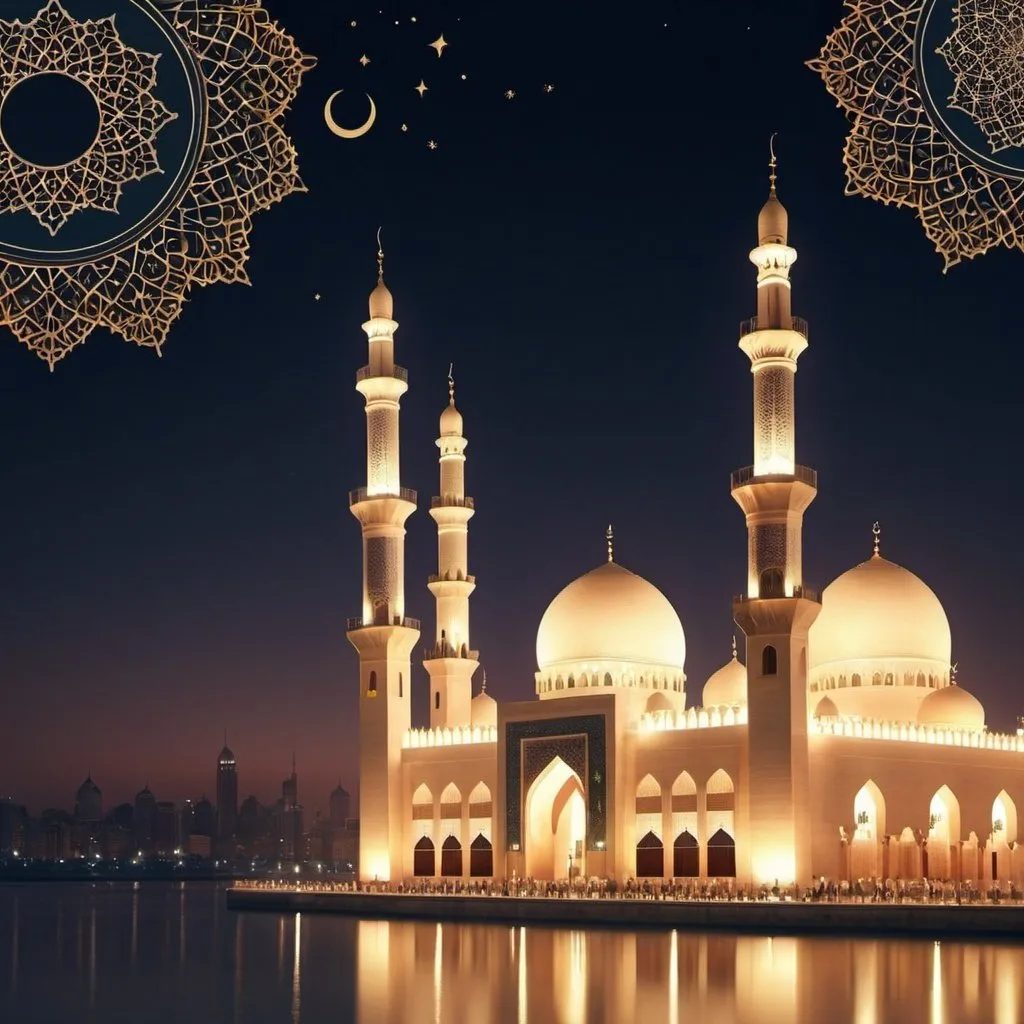 Prompt: Create an image showing Architectural Firm wishing EId Mubarak
