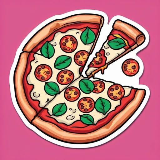 Prompt: Pizza + Pop art style + Sticker