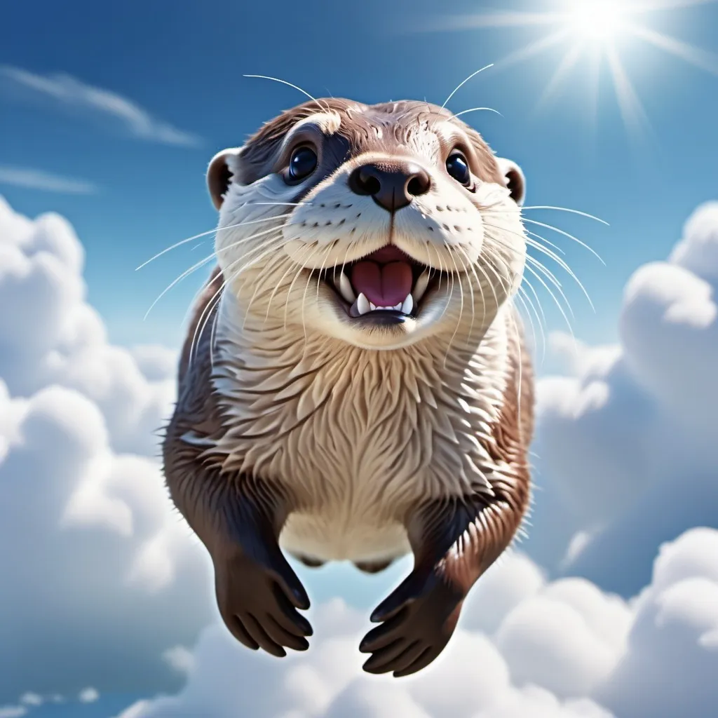 Prompt: otter up in the air