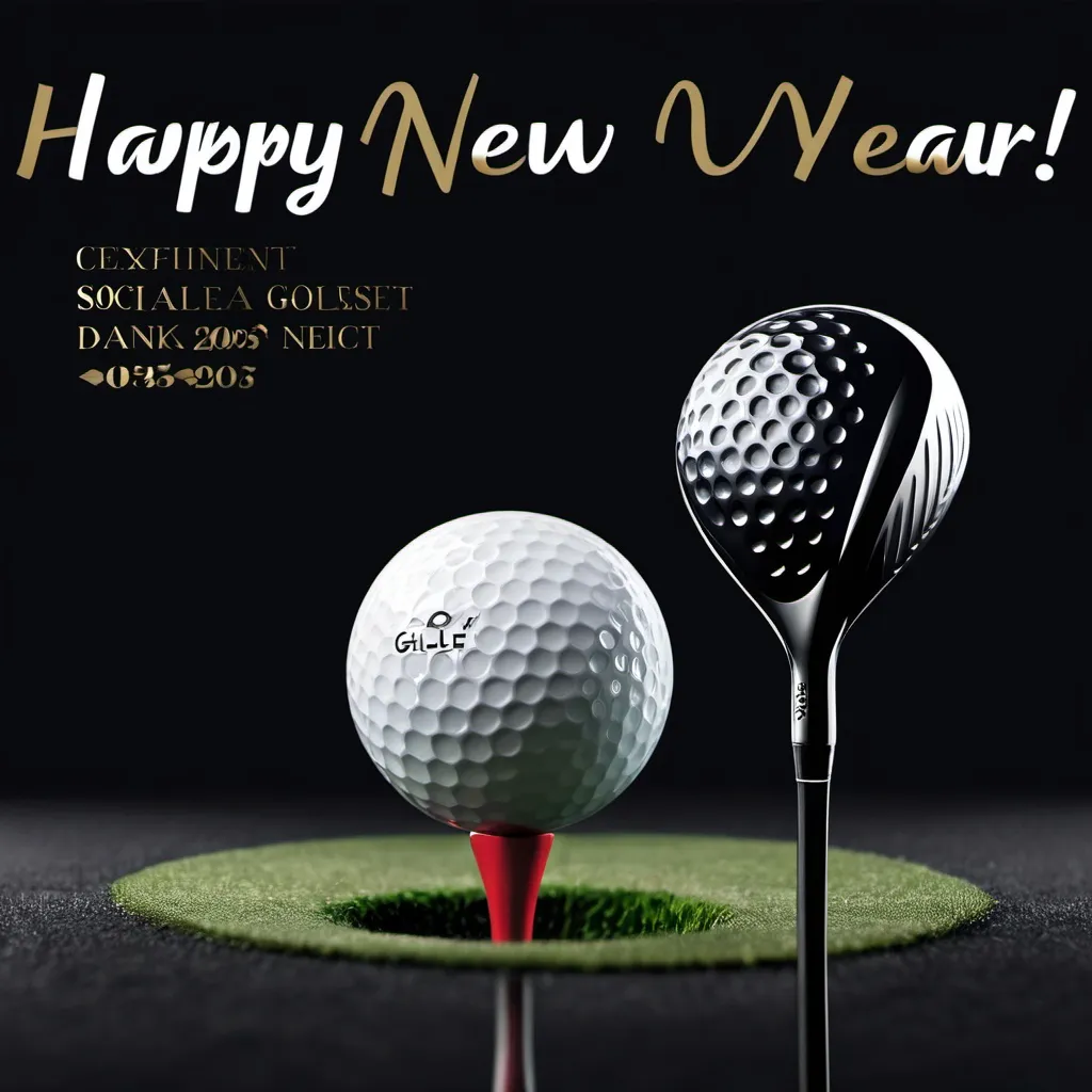 Prompt: happy new year socialpost golfen luxe dark antraciet color 2025

