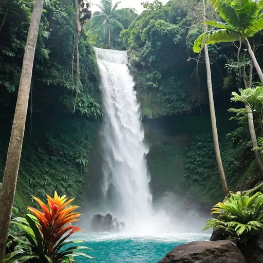 Prompt: Tropical waterfall