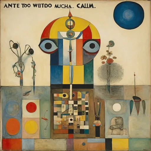 Prompt: ante todo mucha calma : : masterpiece painted by kandinsky and klee and Roland Topor