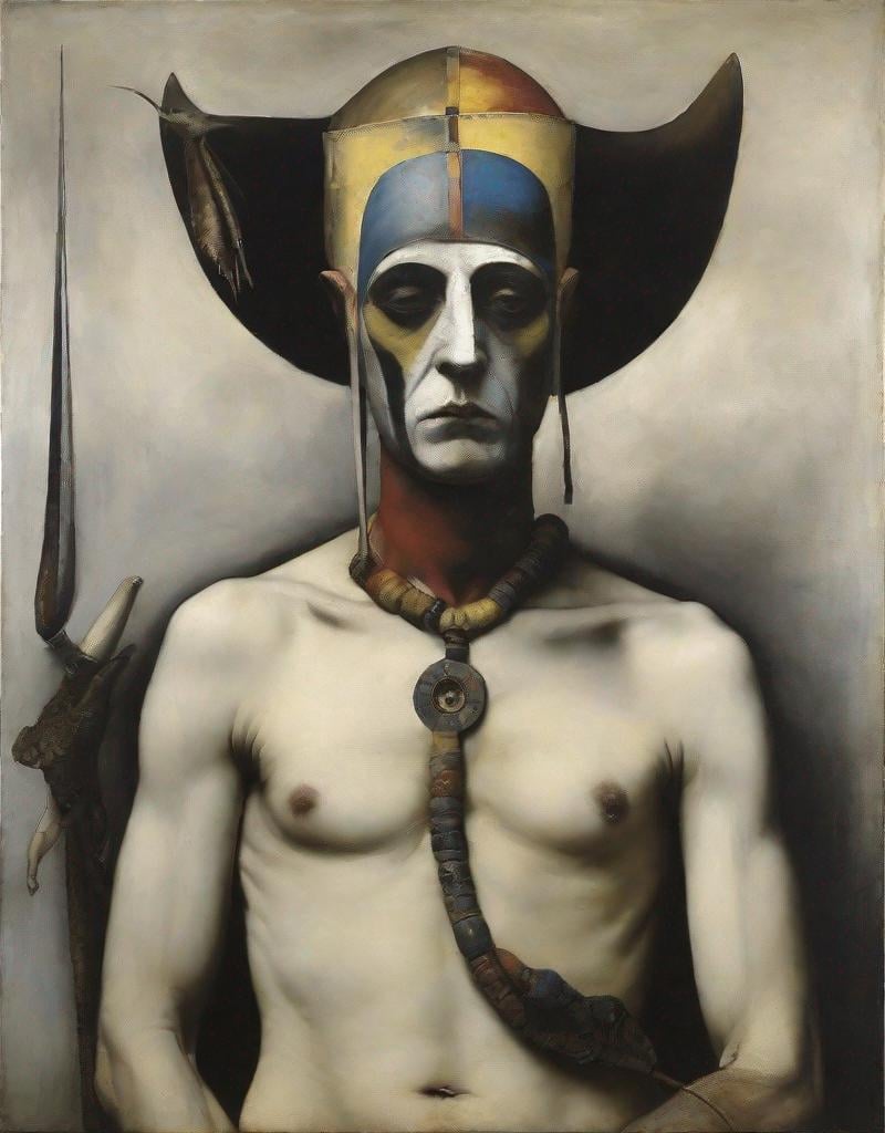 Prompt: hierogamic : : oleo painted by joel peter witkin, jawlensky, durero, bosch,  medieval masterpiece