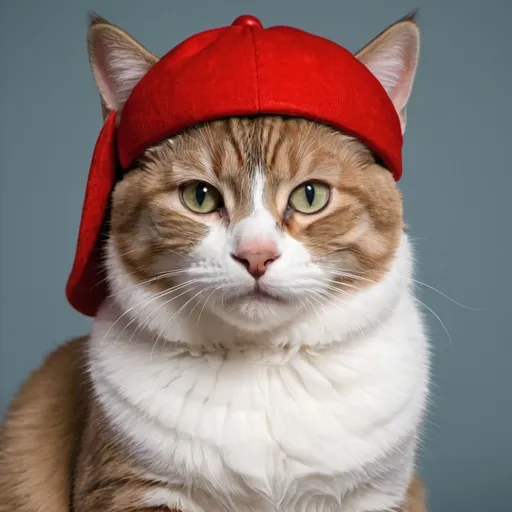 Prompt: Generate an image of a cat with a red hat