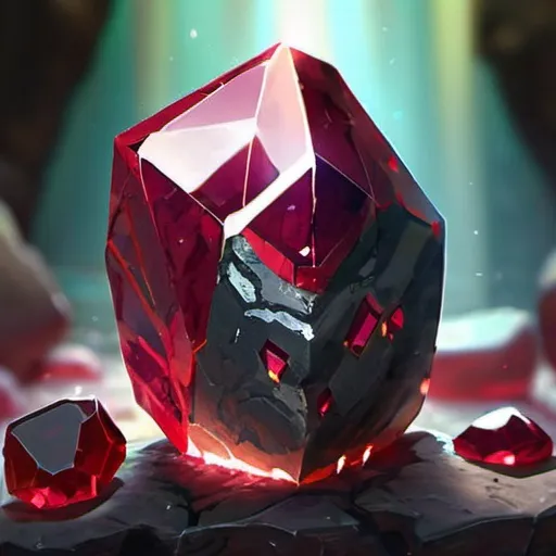 Prompt: magical ruby ore that shines