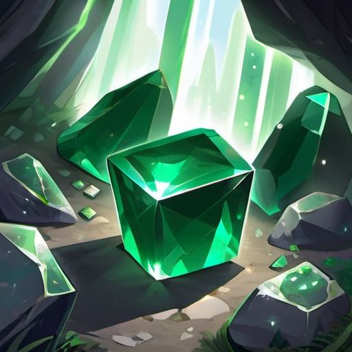 Prompt: magical emerald ore that shines