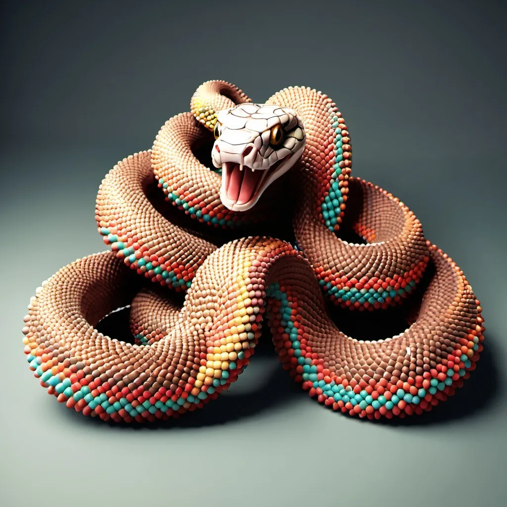 Prompt: Make a snake with balls