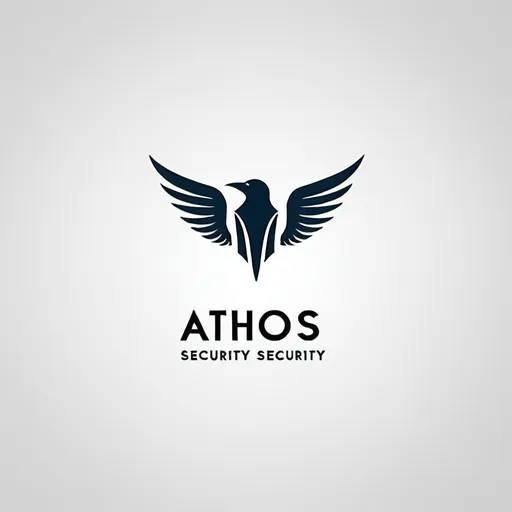 Prompt: Design a sleek and modern logo for ATHOS, a physical security company by Serenity. The logo should feature a minimalist, abstract wing symbolizing protection and strength, paired with the brand name 'ATHOS' in bold, clean typography. The overall design should be simple and elegant, with a professional and secure feel, using a monochromatic or subtle color palette.