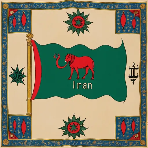 Prompt: Flag of iran in the time of the Sassanids