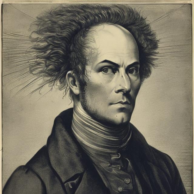 Prompt: Full length portrait of a man with electric currents around his head.