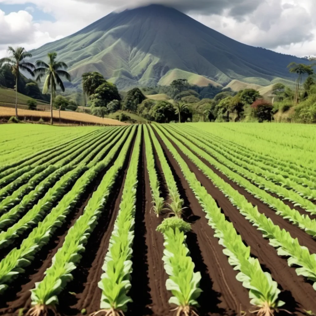 Prompt: generar imagen de agricultura regenerativa en la zona norte de Costa Rica