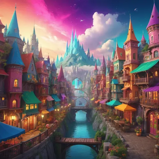 Prompt: a magical city full of colors. colorful background trending on artstation, 8k, highly detailed and intricate.
