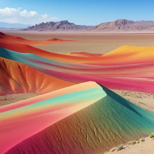 Prompt: A desert landscape of all colors. UHD