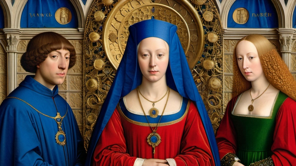 Prompt: Portrait Painting by Van Eyck,amazingly intricate,detailed background