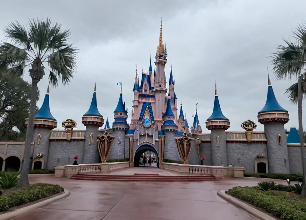 Prompt: cinematic shot of the outside of the Disney world park has Fixed and Open!!!!