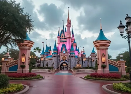 Prompt: cinematic shot of the outside of the Disney world park has Fixed and Open!!!!