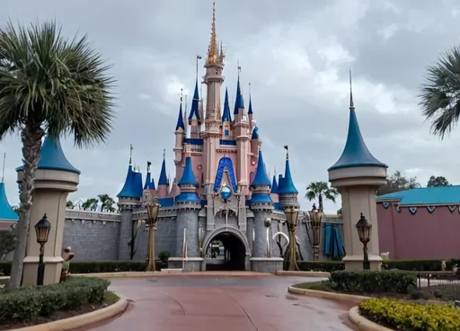 Prompt: cinematic shot of the outside of the Disney world park has Fixed and Open!!!!