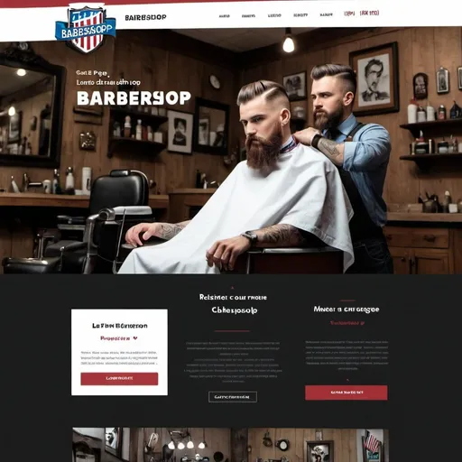Prompt: create a responsive land page for a barbershop 