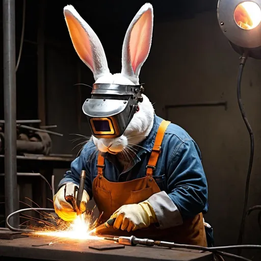 Prompt: bunny welder