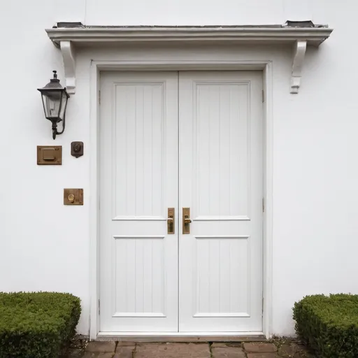 Prompt: a white wooden door