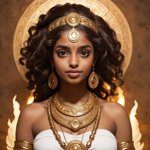 Prompt: hammal a brown girl as a goddess
