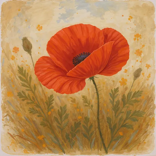 Prompt:  A fat poppy