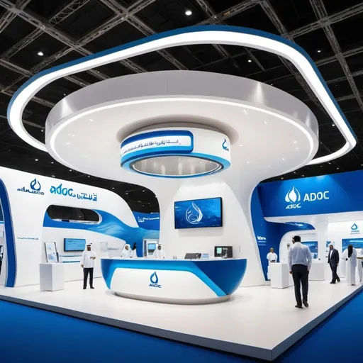 Prompt: The ADNOC exhibition stand at ADIPEC 2024 will come alive with the brand's vibrant strategy "Energy for Life," seamlessly weaving together the three powerful pillars: Empowering People & Driving Prosperity, Advancing Net Zero, and Powering Possible. This captivating, immersive experience will radiate ADNOC's leadership in the energy sector, showcasing their unwavering commitment to sustainability and innovation. Reflecting Neo-Futurist design principles, the stand will feature dynamic, organic forms and complex geometries that evoke movement and fluidity, harmonizing with the environment through integrated natural elements and advanced sustainable technologies. By embodying these visionary principles, ADNOC's stand will highlight the company's future-forward impact on the global energy landscape, drawing visitors into a world where cutting-edge technology meets visionary sustainability. This fusion of Neo-Futurism with ADNOC’s strategic pillars underscores their role in propelling economic growth, fostering innovation, and leading the way towards a sustainable energy future.

