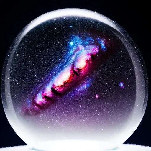 Prompt: galaxies in a snow-globe