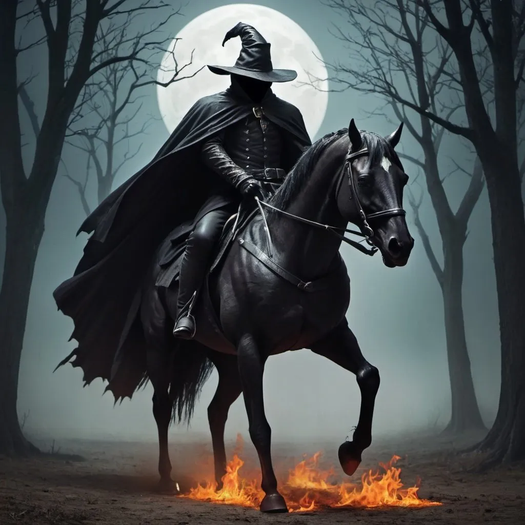 Prompt: headless horseman