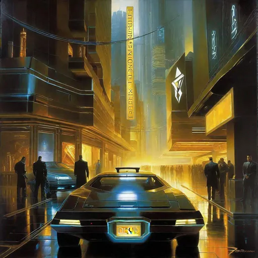 Prompt: Deus Ex poster, PC game, 2000, montage, cyberpunk, dark, realistic, extremely detailed painting by Greg Rutkowski by Steve Henderson 