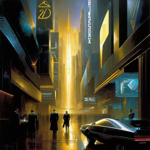 Prompt: Deus Ex poster, PC game, 2000, montage, cyberpunk, dark, realistic, extremely detailed painting by Greg Rutkowski by Steve Henderson 