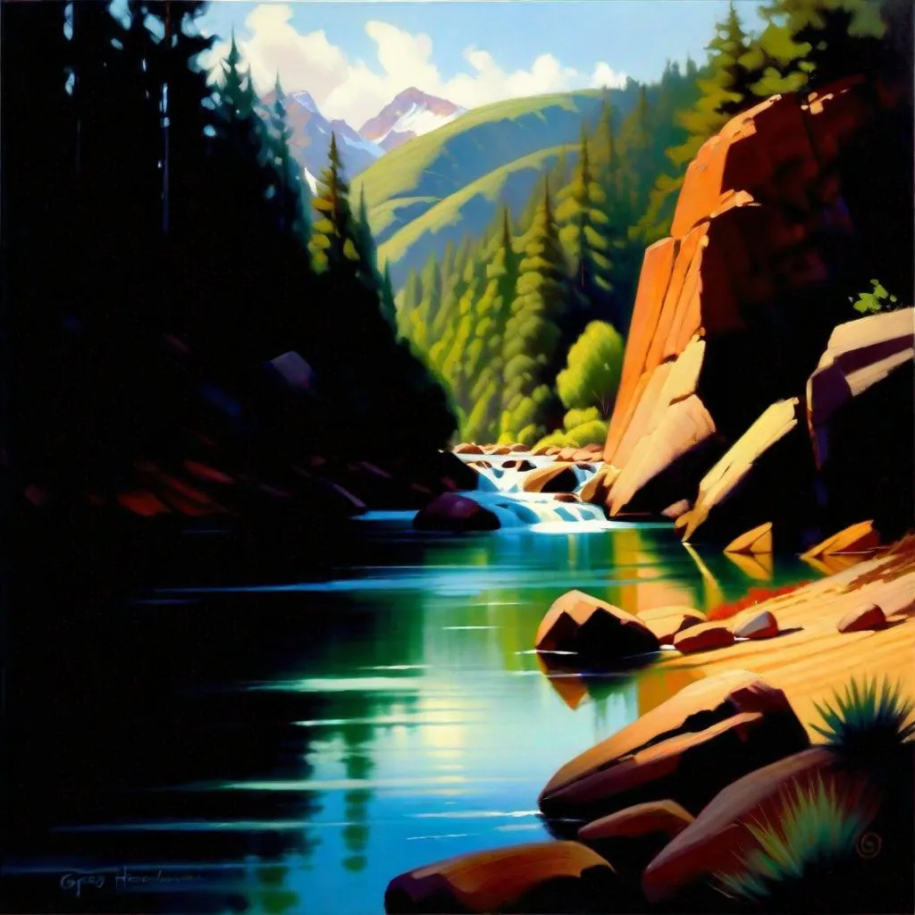 Prompt: Cordoban forests and mountains, photorealistic, extremely detailed painting by Greg Rutkowski by Steve Henderson