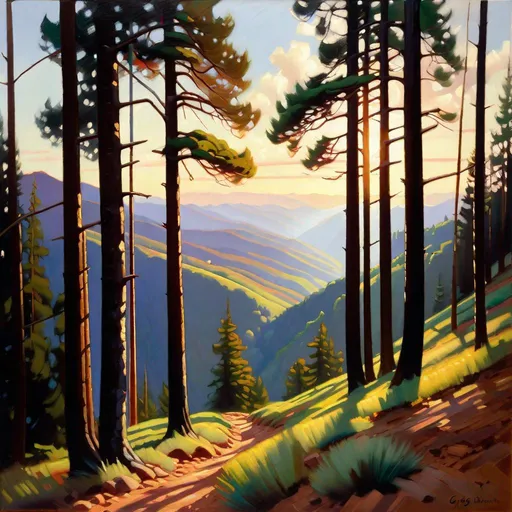 Prompt: Cordoban forests and mountains, photorealistic, extremely detailed painting by Greg Rutkowski by Steve Henderson