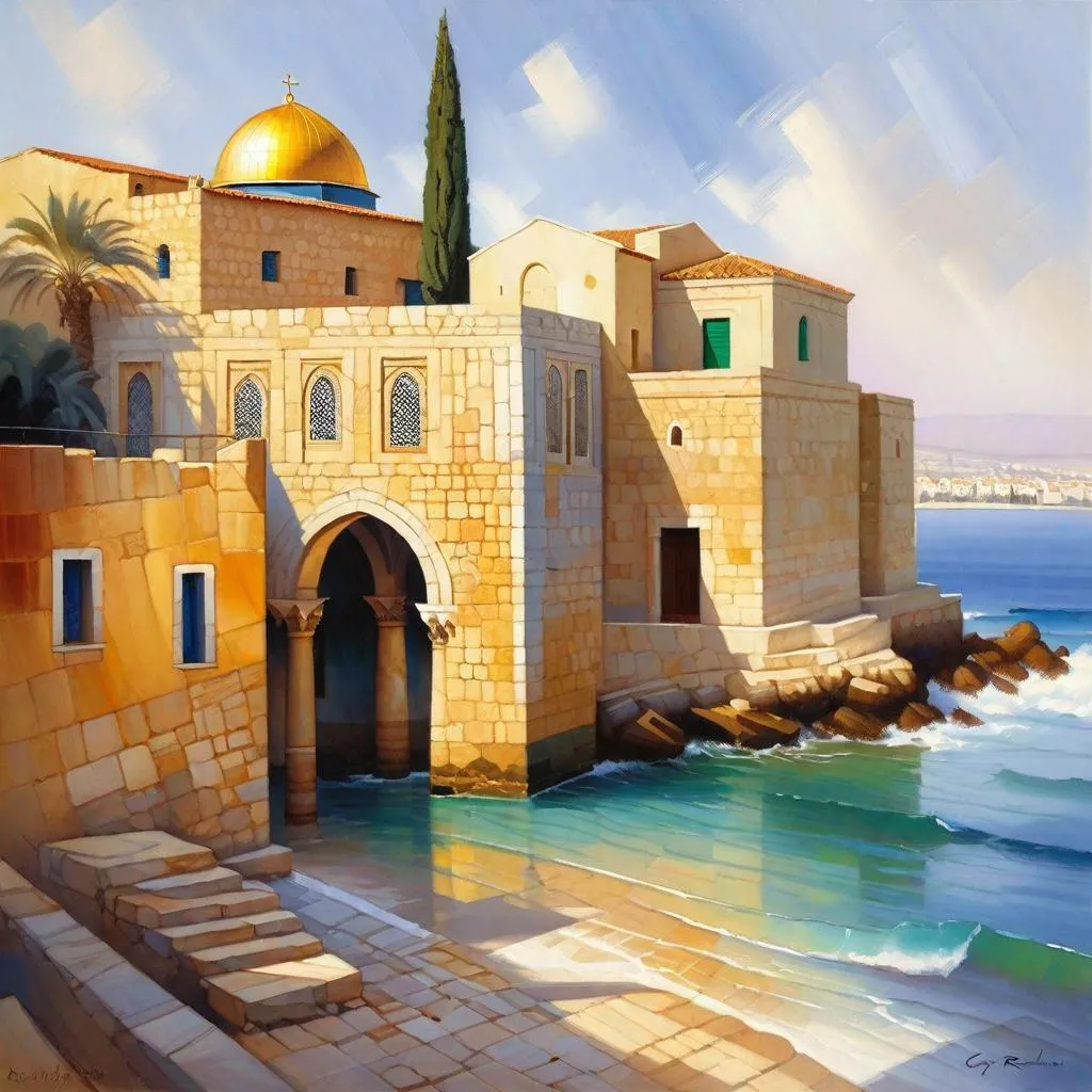 Prompt: Acre, Israel, photorealistic, extremely detailed painting by Greg Rutkowski by Steve Henderson