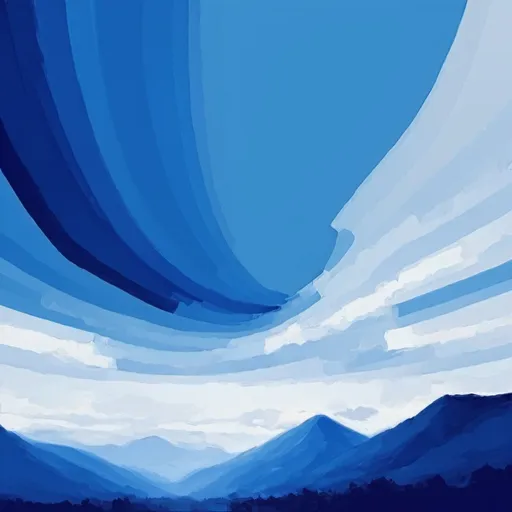 Prompt: generate a painting only using blue make it look like it was done at home
