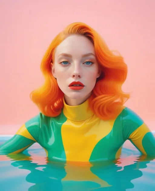 Prompt: Beautiful lady amphibian woman, Jimmy Marble, nick knight style 