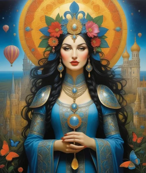 Prompt: She is more than what she became, she desires to seek something beyond  this wasteful life of duty, don't be afraid, fulfill your potential of good and beauty, Agnieszka Lorek, Richard Lindner, Adi Granov, Justin Gaffrey, Haroshi, Howard Arkley, Morris Hirshfield, John Anster Fitzgerald