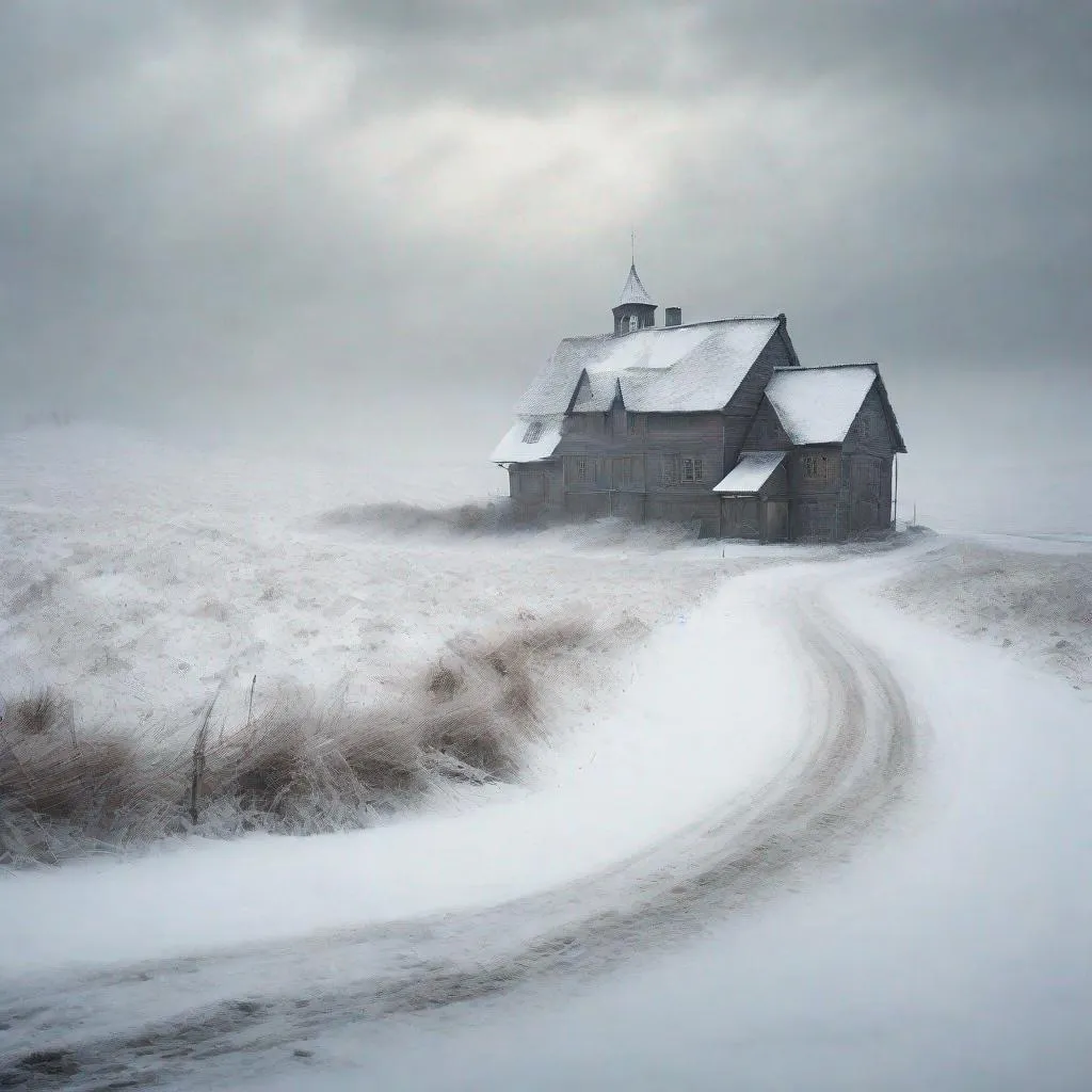 Prompt: Winter landscape, snow blizzard, an isolated village, In style of Akos Major, Carsten Meyerdierks, Lee Madgwick. 
elegant intricate beautiful award winning fantastic view ultra detailed, high definition 