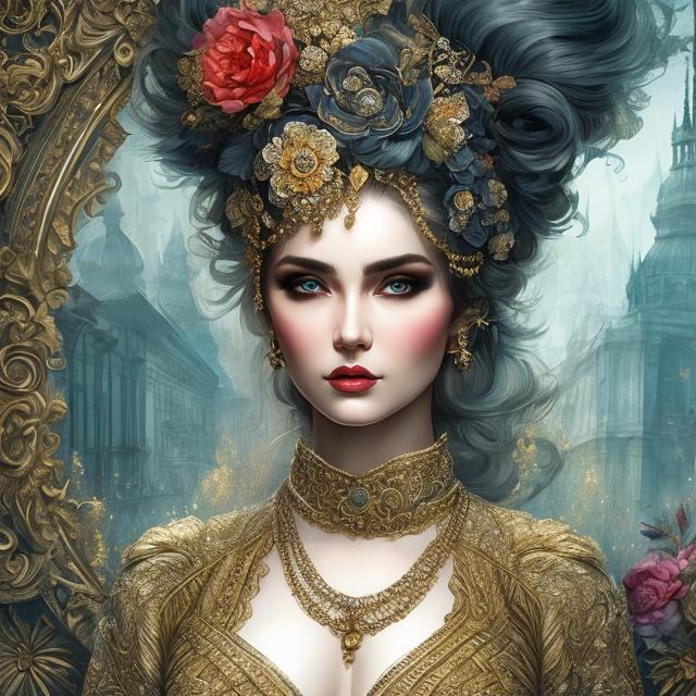 Prompt: This woman is the heart of every party in style of Yulia Brodskaya, Highly detailed, intricate, beautiful, high definition, fantastic view. 3d, Watercolors and Ink, intricate details, volumetric lighting