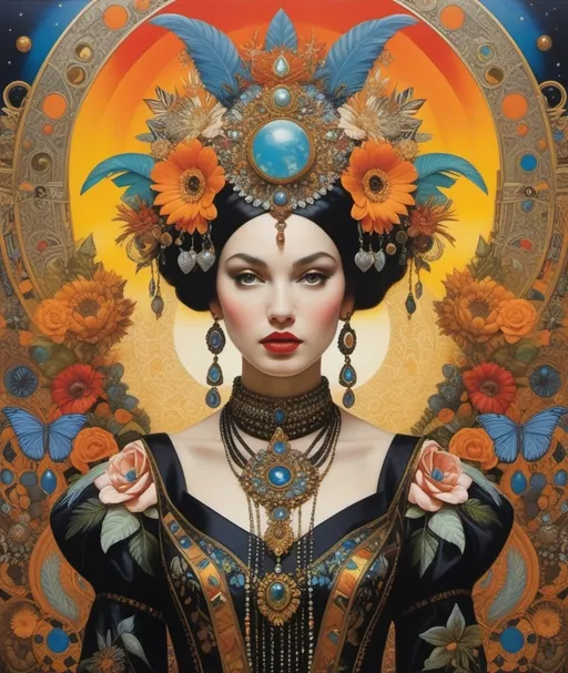 Prompt: She is more than what she became, she desires to seek something beyond  this wasteful life of duty, don't be afraid, fulfill your potential of good and beauty, Agnieszka Lorek, Maggie Taylor, Holton Rower, Rammellzee, Haroshi, Howard Arkley, Morris Hirshfield, John Anster Fitzgerald
