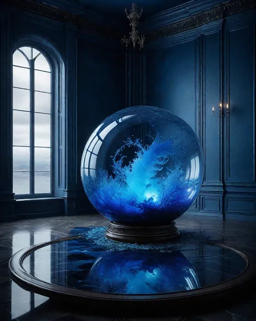 Prompt: indigo photograph by robert scott, in the style of berndnaut smilde, in the style of jessica drossin, 8k resolution, generative art, in the style of mystic mechanisms, in the style of neon hallucinations, photo-realistic still life, solarization, supernatural creatures, supernatural realism 