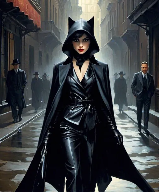 Prompt: Her dark side is winning the fight for her heart and mind, the shadow she cast is getting bigger and scarier, do anybody can see her struggling?, style by Paul Lung, Marco Mazzoni, Theophile Steinlen, Thomas Saliot, Davide Sorrenti