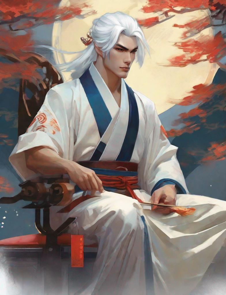 Prompt: sesshoumaru as a realistic very handsome person, Art by josef kote, Tom Bagshaw, Vincent Van Gogh, Luis Ricardo Falero, artgerm , Katsushika Hokusai, artstation's huang guangjian, gil elvgren , catrin welz-stein, tom bagshaw, sachin teng, Viktoria Gavrilenko. Iridescent glow, 3d. Photorealistic, 3d, extremely detailed