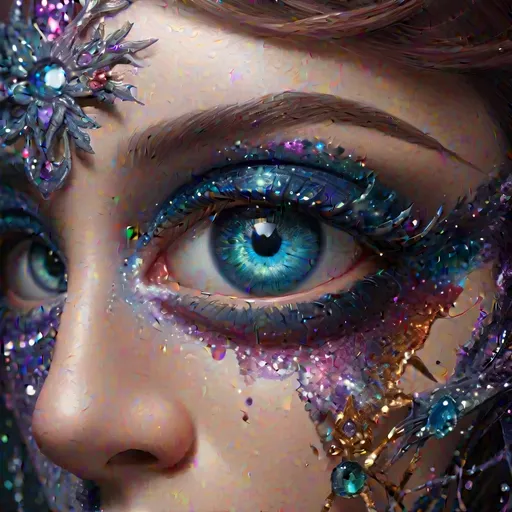 Prompt: glitter eyes. professional portrait, detailed matte painting, deep color, fantastical, intricate detail, splash screen, complementary colors, fantasy concept art,